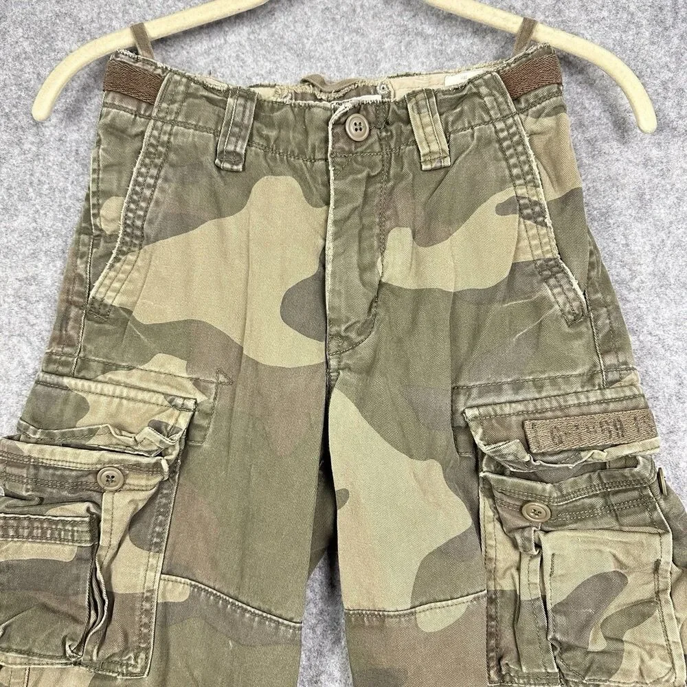 Vintage Gap Camo Cargo Pants Kids Boys Sz 7R Relaxed Straight Adjustable Waist*